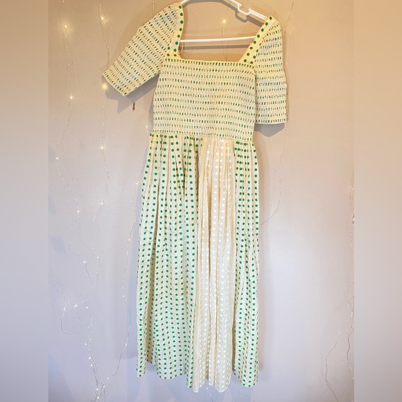 $998 Tory Burch
Silk Dotted Smocked Midi-Dress - Picture 5 of 12